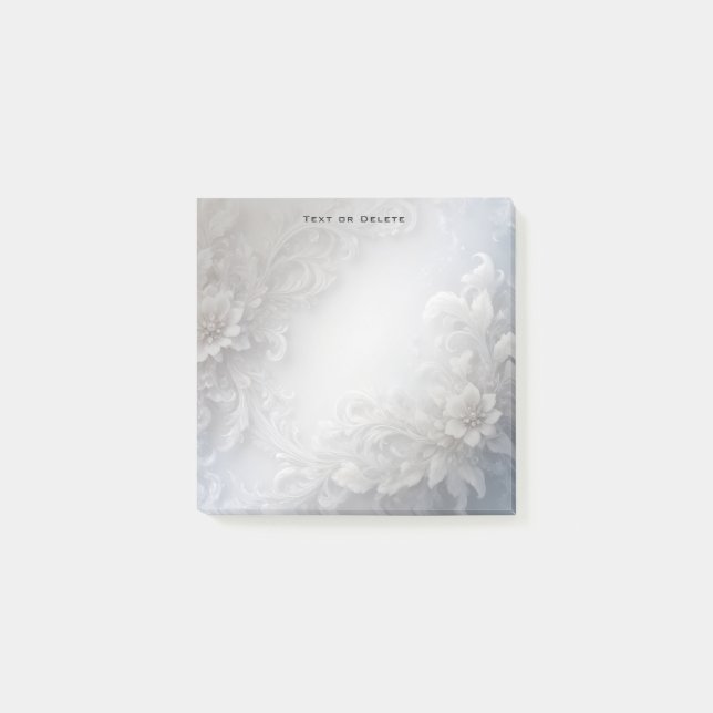 White Floral Flourish Post lo nota (Anverso)