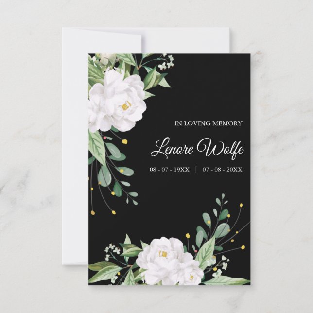 White Floral Wreath Memorial Funeral Loved One (Anverso)