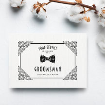 White Groomsman Vintage Lujo Floreciente Filigree