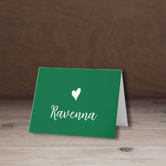 White Heart and Handwritten Name Bottle Green (Subido por el creador)