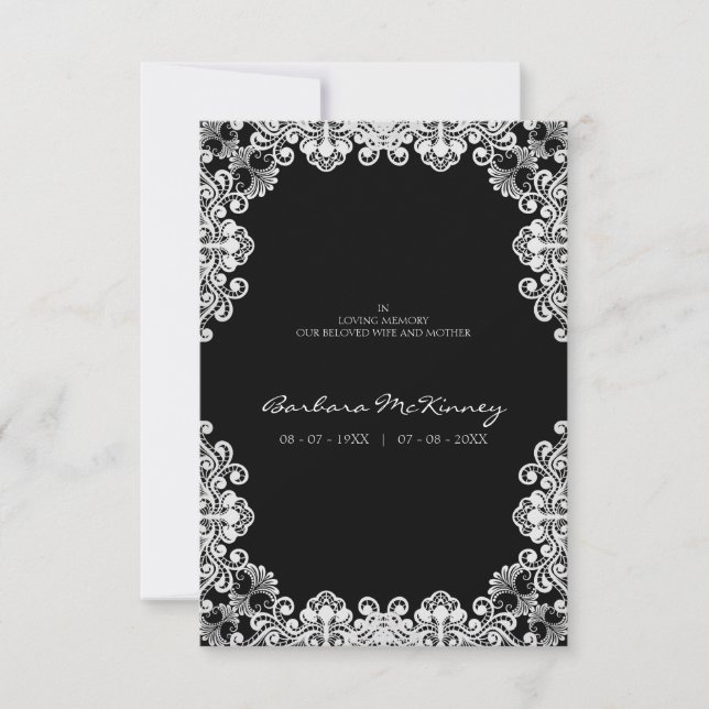 White Lace Wreath Memorial Funeral Loved One (Anverso)
