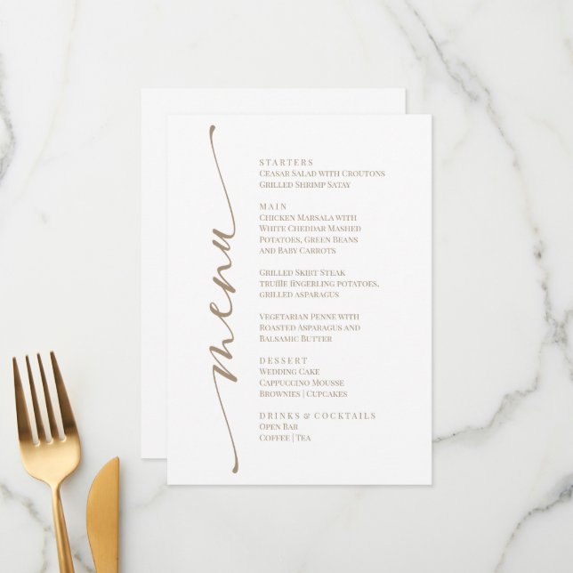 White Modern Elegant Menu  (Anverso/Reverso In Situ)