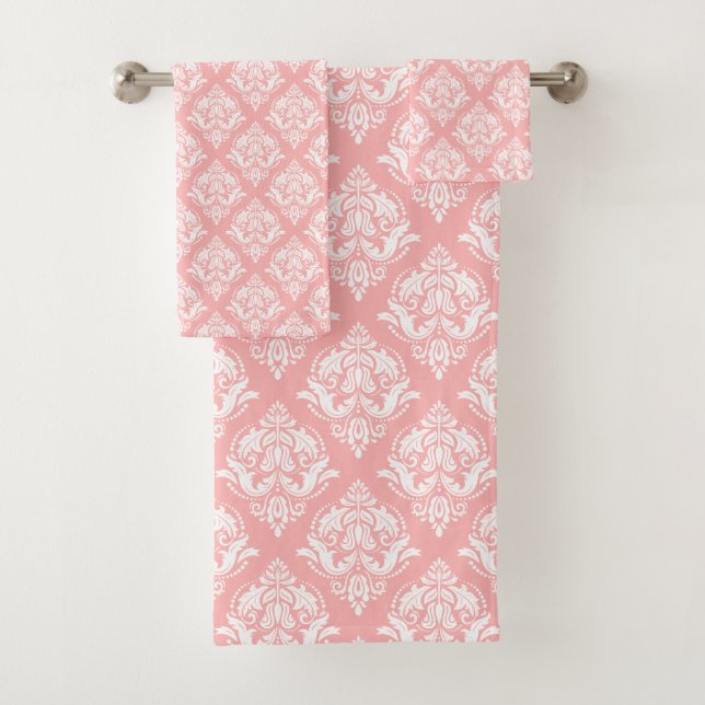 White & Pink Floral Damasks Pattern (In situ)