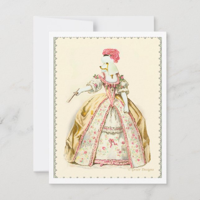 White Poodle Marie Antoinette Fashion French (Anverso)