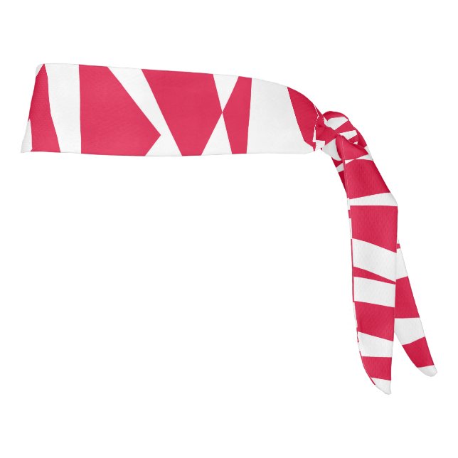 White Red Abstract Illusion Tie Headband – Modern  (Girar 90)