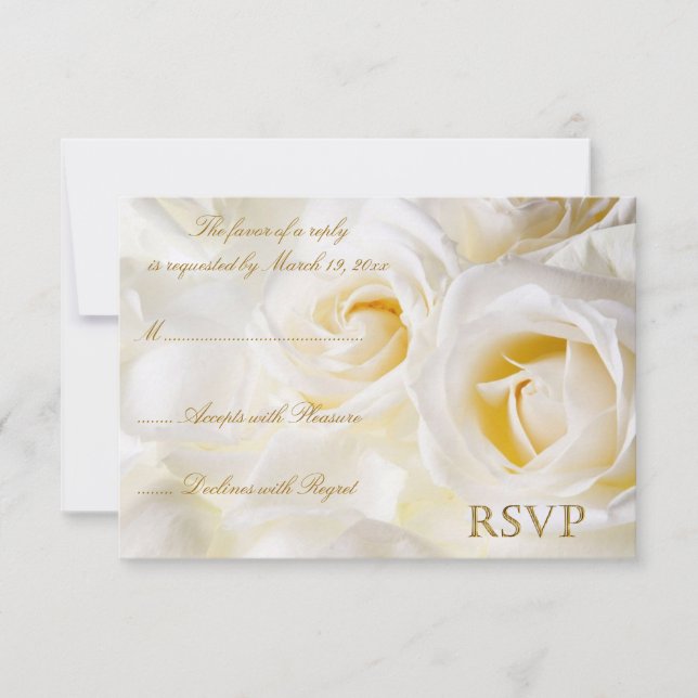 White Roses Wedding RSVP (Anverso)
