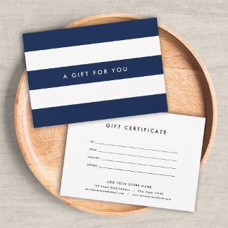 White Stripes & Custom Color Gift Certificate