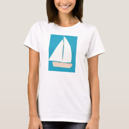 White Tank Top con barco de vela