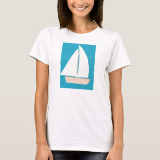 White Tank Top con barco de vela