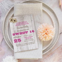 Whitewash Plum Sweet 16 Invitación de cumpleaños