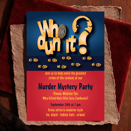 ¿Whodunit? Invitación de la fiesta del misterio de