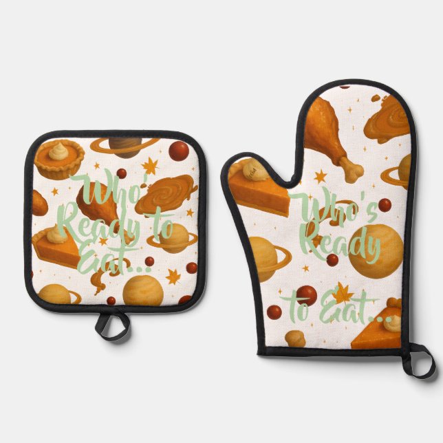 Who's Ready oven mitts set (Anverso)