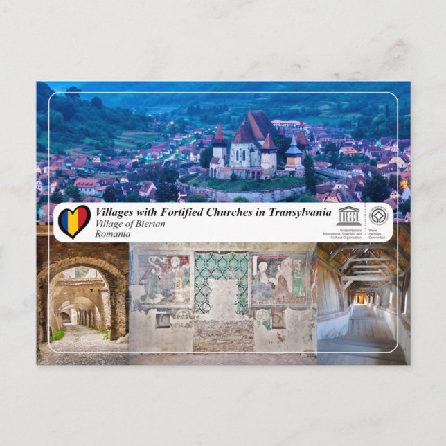 WHS de la UNESCO - Aldea de la postal de Biertan (Anverso)