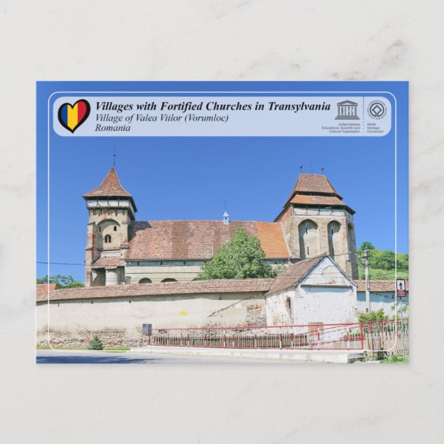 WHS UNESCO - Aldea de la postal de Valea Viilor (Anverso)