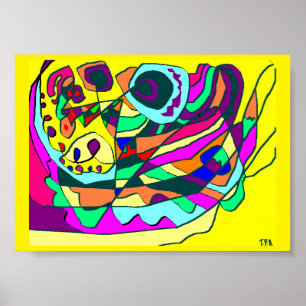 Wicky wacky design poster arte sobre el fondo amar