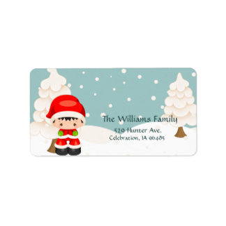 Widdle Wonders Etiqueta de dirección Santa Boy