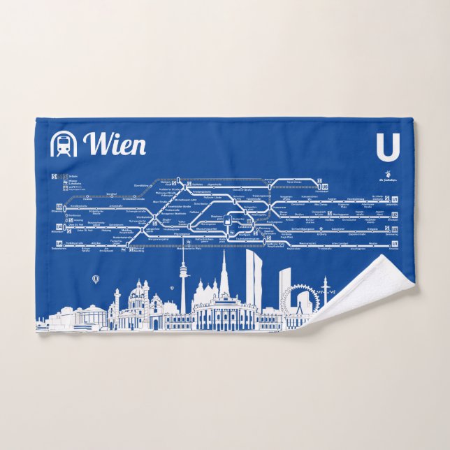 " Wien: 2019/heute - U-Bahn Plan (Toalla de mano)