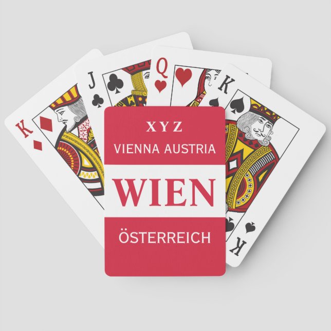 Wien - Cartas de juego en monograma personalizado  (Reverso)