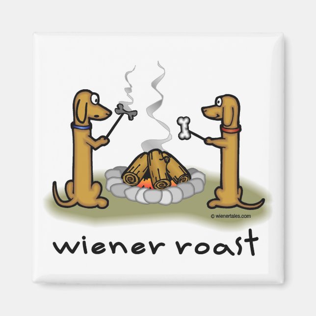 Wiener Roast Dachshund Imán Temático (Frente)