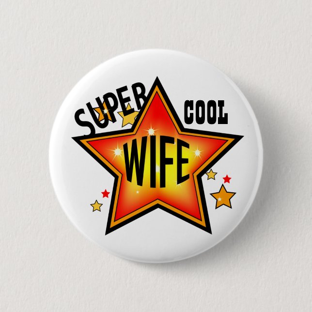Wife Super Guay Star Gracioso Botón (Anverso)