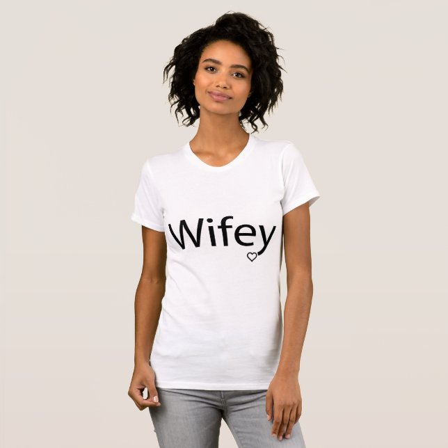 Wifey - Bella Canvas de Bellas Jersey T-Shi para m (Anverso completo)