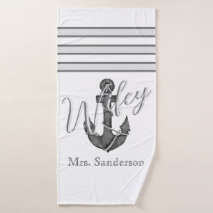 Wifey Bride Anclaje Gris Náutico Plateado