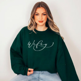 Wifey Cute Script Camisas de sudadera recién casad