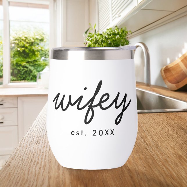 Wifey Moderno Guión Minimalista Brida Personalizad (Subido por el creador)