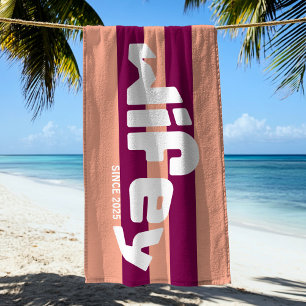 Wifey Novia Novia Coral Tiras Rosa Toalla De Playa