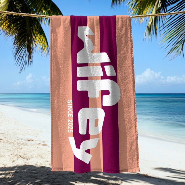 Wifey Novia Novia Coral Tiras Rosa Toalla De Playa (Subido por el creador)