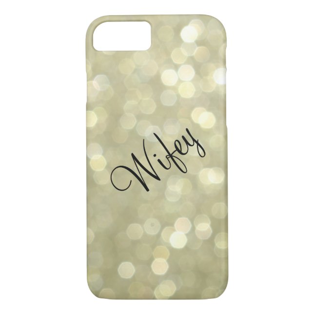 Wifey Sparkly Gold iPhone 7 Funda (Reverso)