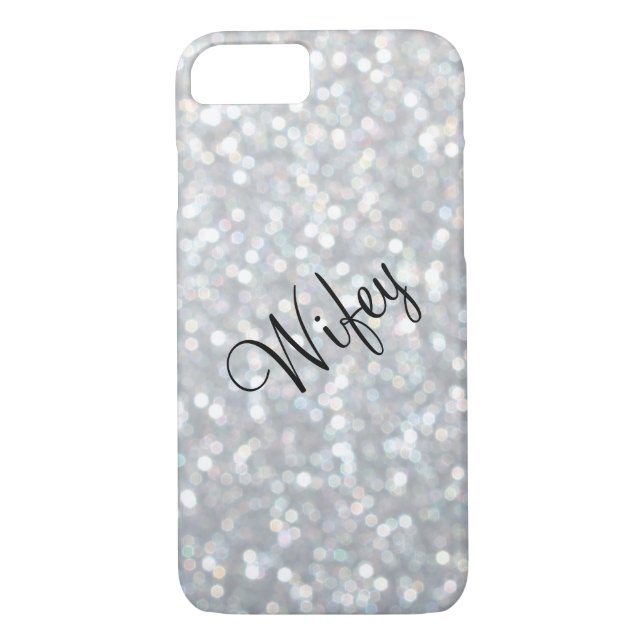 Wifey Sparkly y Funda Silver para iPhone 7 (Reverso)