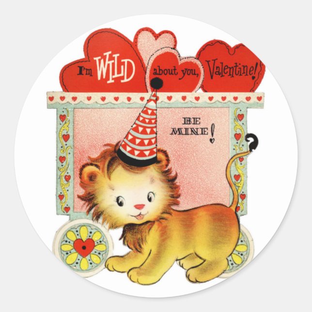 Wild About You | Valentine | Pegatinas redondos (Anverso)