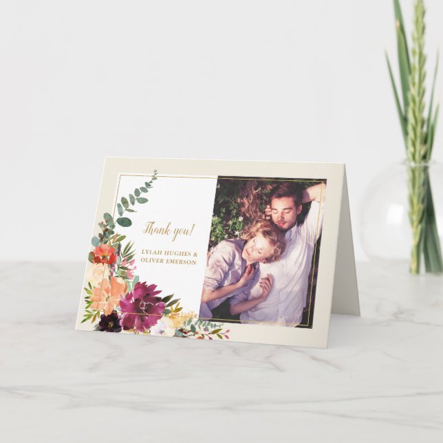 Wild Autumn Bouquet | Foto Tarjeta de agradecimien (Anverso)