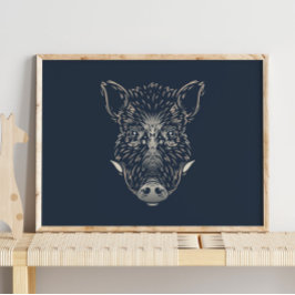 Wild Boar | Impresión de pared de jabalí para anim