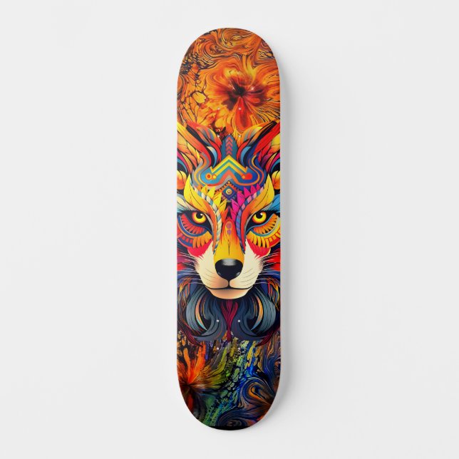 Wild Boho Fox Resumen Cubierta de skateboard Art (Anverso)