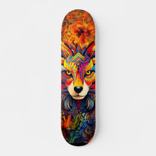 Wild Boho Fox Resumen Cubierta de skateboard Art