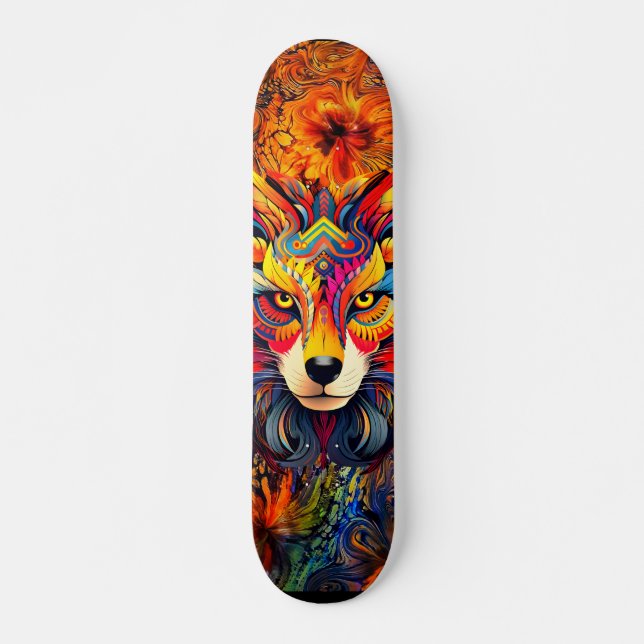 Wild Boho Fox Resumen Cubierta de skateboard Art (Anverso )
