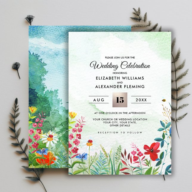 Wild Meadow | Invitaciones a bodas forestales de v (Subido por el creador)