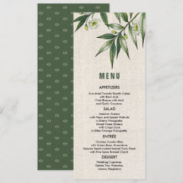 Wild Meadow | Tarjetas de menú verde Boda botánico