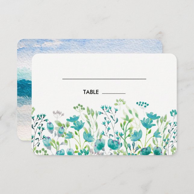 Wild Meadow | Tarjetas de plaza de mesa de las mon (Anverso / Reverso)