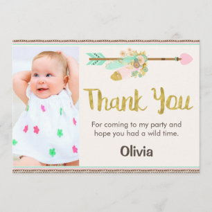 Wild One Arrow Tribal Primer cumpleaños Tarjeta de