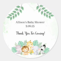 Wild One Baby Shower Classic Round Pegatina
