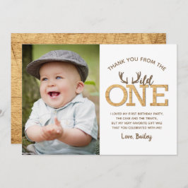 Wild One First Birthday Gracias Tarjeta Fotográfic