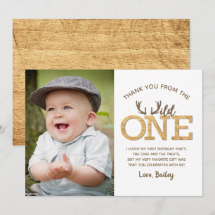 Wild One First Birthday Gracias Tarjeta Fotográfic
