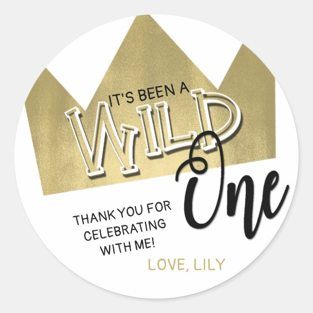 Wild One Gracias Pegatina Pegatina De Favor De Cum (Anverso)