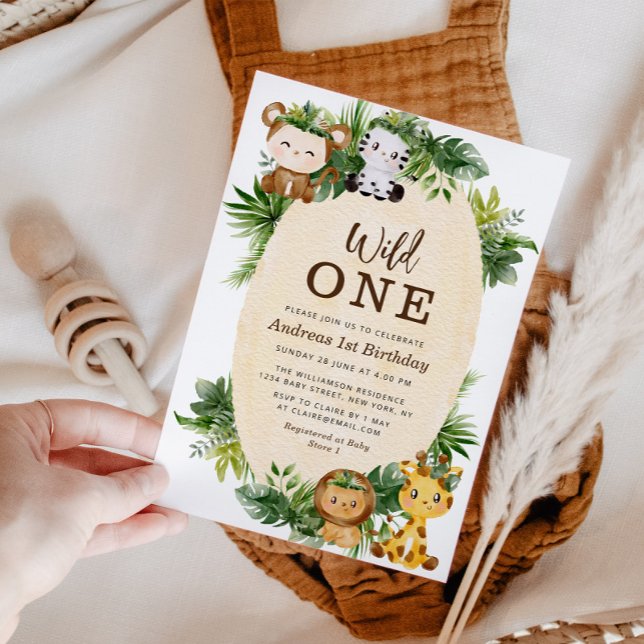 WILD ONE | Invitación de cumpleaños de la jungla d (Subido por el creador)