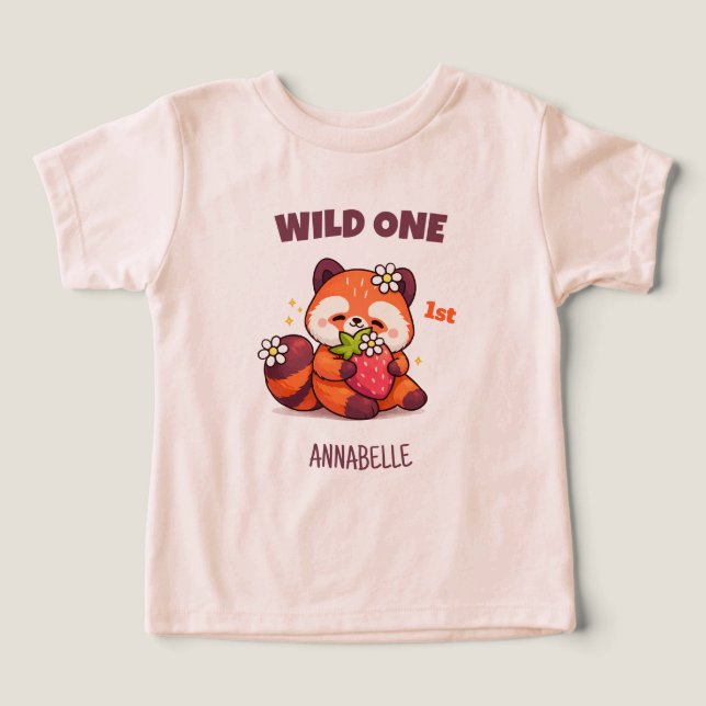 Wild One Red Panda First Birthday (Diseño delantero )