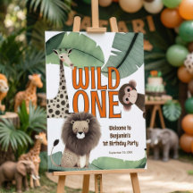 Wild One Safari Welcome to 1st Birthday Party