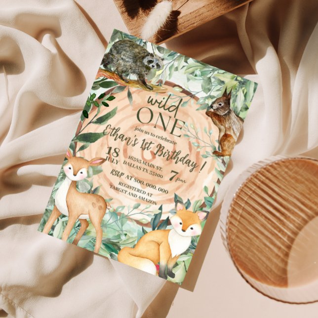Wild One Safari Woodland Invitaciones para el prim (Subido por el creador)